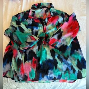 Investments Women Paige Tunic Blouse Multicolor Red Size 2X